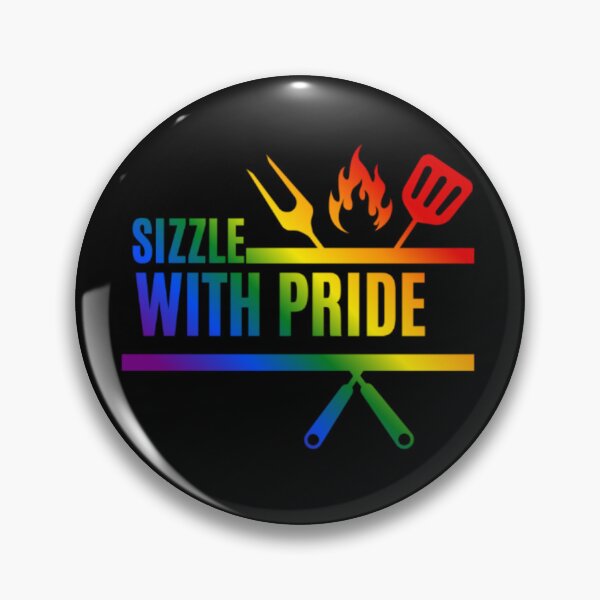 Item preview, Sizzle With Pride, Classic pride flag graphic, BBQ Rainbow Graphic, BBQ, Outdoors, Summer, Party, LGBTQ, BBQ Grill, BBQ Foodie, Funny BBQ Slogan, Funny, Humor, designed and sold by PrideBeProud.