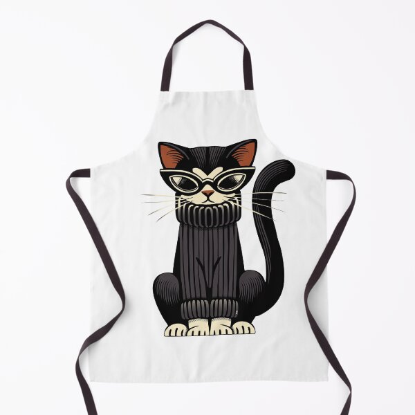 Item preview, Cool Beatnik Black Cat in Retro Sweater and Sunglasses designed and sold by krisevansart.