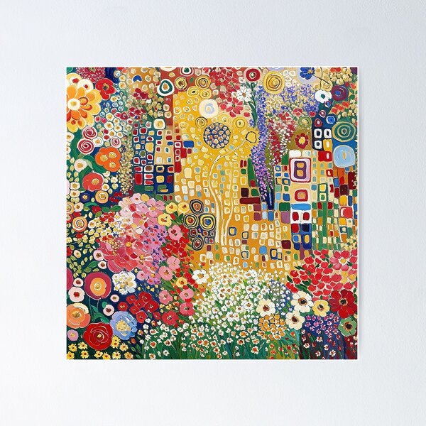 Aperçu de l'œuvre Fleurs de Gustav Klimt créée et vendue par maniacfitness.