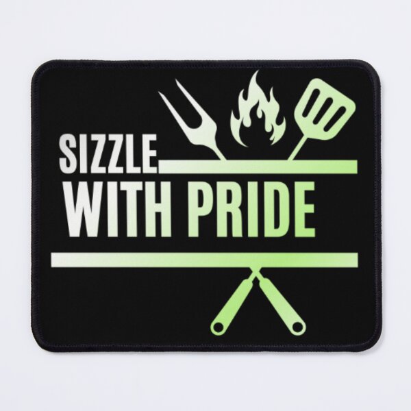 Item preview, Sizzle With Pride, Agender pride flag graphic, BBQ Rainbow Graphic, BBQ, Outdoors, Summer, Party, LGBTQ, BBQ Grill, BBQ Foodie, Funny BBQ Slogan, Funny, Humor, designed and sold by PrideBeProud.
