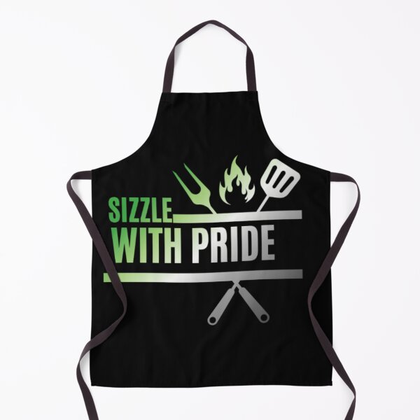 Item preview, Sizzle With Pride, Aromantic pride flag graphic, BBQ Rainbow Graphic, BBQ, Outdoors, Summer, Party, LGBTQ, BBQ Grill, BBQ Foodie, Funny BBQ Slogan, Funny, Humor, designed and sold by PrideBeProud.