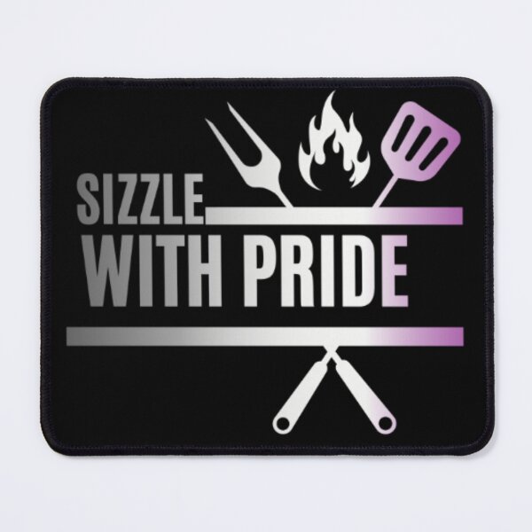 Item preview, Sizzle With Pride, Asexual pride flag graphic, BBQ Rainbow Graphic, BBQ, Outdoors, Summer, Party, LGBTQ, BBQ Grill, BBQ Foodie, Funny BBQ Slogan, Funny, Humor, designed and sold by PrideBeProud.