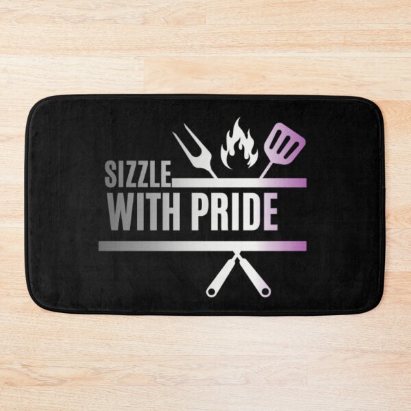 Item preview, Sizzle With Pride, Asexual pride flag graphic, BBQ Rainbow Graphic, BBQ, Outdoors, Summer, Party, LGBTQ, BBQ Grill, BBQ Foodie, Funny BBQ Slogan, Funny, Humor, designed and sold by PrideBeProud.