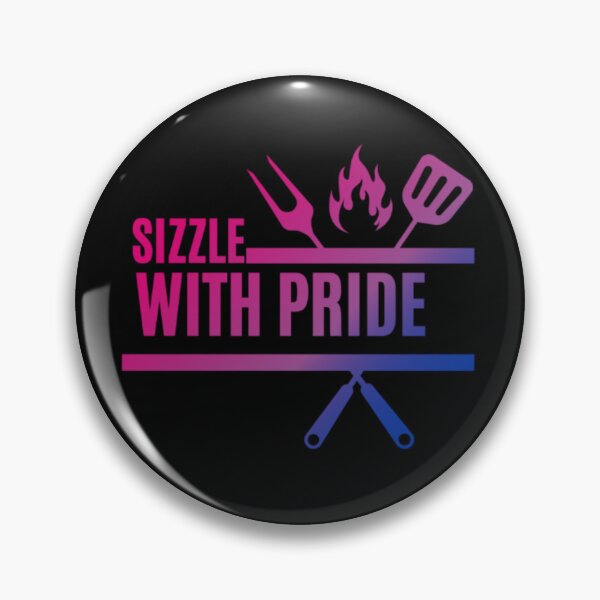 Item preview, Sizzle With Pride, Bisexual pride flag graphic, BBQ Rainbow Graphic, BBQ, Outdoors, Summer, Party, LGBTQ, BBQ Grill, BBQ Foodie, Funny BBQ Slogan, Funny, Humor, designed and sold by PrideBeProud.