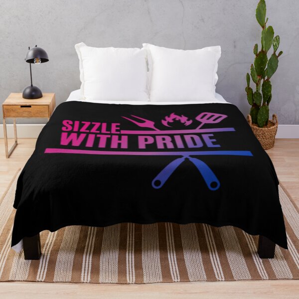 Item preview, Sizzle With Pride, Bisexual pride flag graphic, BBQ Rainbow Graphic, BBQ, Outdoors, Summer, Party, LGBTQ, BBQ Grill, BBQ Foodie, Funny BBQ Slogan, Funny, Humor, designed and sold by PrideBeProud.