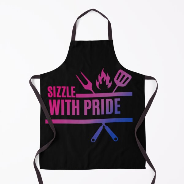 Item preview, Sizzle With Pride, Bisexual pride flag graphic, BBQ Rainbow Graphic, BBQ, Outdoors, Summer, Party, LGBTQ, BBQ Grill, BBQ Foodie, Funny BBQ Slogan, Funny, Humor, designed and sold by PrideBeProud.