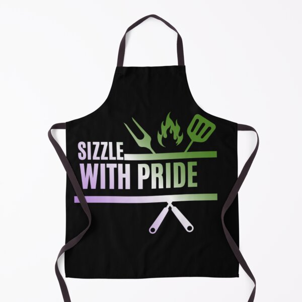 Item preview, Sizzle With Pride, Genderqueer pride flag graphic, BBQ Rainbow Graphic, BBQ, Outdoors, Summer, Party, LGBTQ, BBQ Grill, BBQ Foodie, Funny BBQ Slogan, Funny, Humor, designed and sold by PrideBeProud.