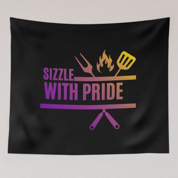 Item preview, Sizzle With Pride, Intersex pride flag graphic, BBQ Rainbow Graphic, BBQ, Outdoors, Summer, Party, LGBTQ, BBQ Grill, BBQ Foodie, Funny BBQ Slogan, Funny, Humor, designed and sold by PrideBeProud.