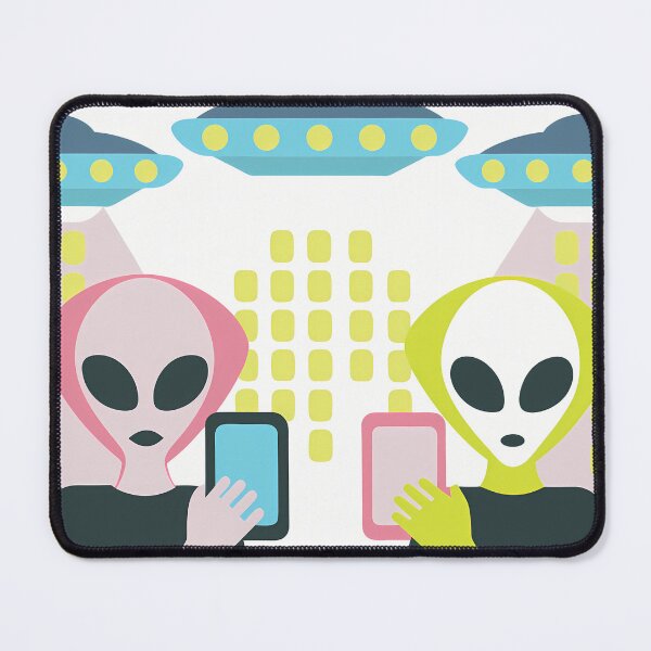 Item preview, Aliens Using Smartphones Under UFOs designed and sold by ART ATTACK ZONE.