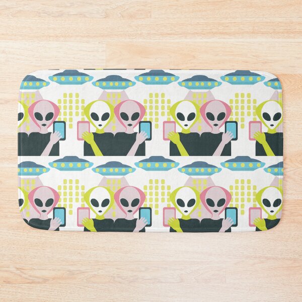 Item preview, Aliens Using Smartphones Under UFOs designed and sold by ART ATTACK ZONE.