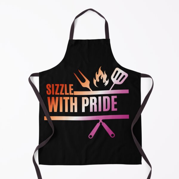 Item preview, Sizzle With Pride, Lesbian pride flag graphic, BBQ Rainbow Graphic, BBQ, Outdoors, Summer, Party, LGBTQ, BBQ Grill, BBQ Foodie, Funny BBQ Slogan, Funny, Humor, designed and sold by PrideBeProud.