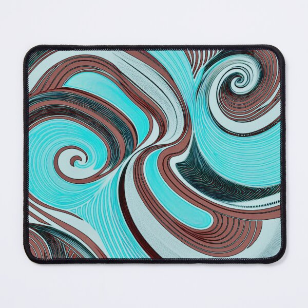 Item preview, Intertwined wavy lines in turquoise-brown designed and sold by AnnabellaRh.