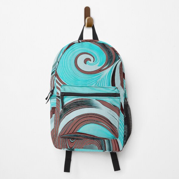 Item preview, Intertwined wavy lines in turquoise-brown designed and sold by AnnabellaRh.