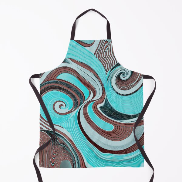 Item preview, Intertwined wavy lines in turquoise-brown designed and sold by AnnabellaRh.