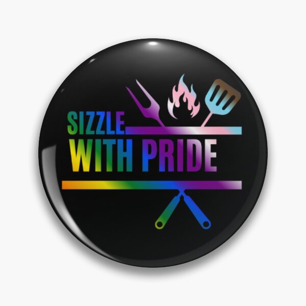 Item preview, Sizzle With Pride, Progress pride flag graphic, BBQ Rainbow Graphic, BBQ, Outdoors, Summer, Party, LGBTQ, BBQ Grill, BBQ Foodie, Funny BBQ Slogan, Funny, Humor, designed and sold by PrideBeProud.