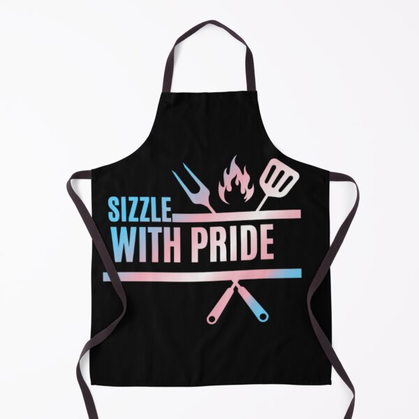 Item preview, Sizzle With Pride, Transexual pride flag graphic, BBQ Rainbow Graphic, BBQ, Outdoors, Summer, Party, LGBTQ, BBQ Grill, BBQ Foodie, Funny BBQ Slogan, Funny, Humor, designed and sold by PrideBeProud.