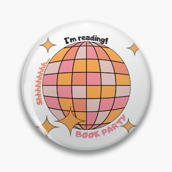 Aperçu de l'œuvre Chut… Design de fête littéraire – Boule disco rétro, esthétique livresque | Articles de lecture amusants pour les amoureux des livres créée et vendue par LavenderMK.