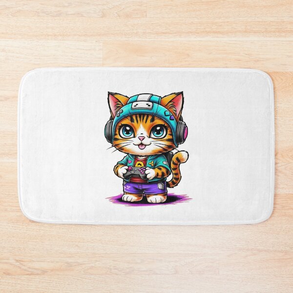 Item preview, Kawaii Gamer Cat designed and sold by PinkiPop Studio.