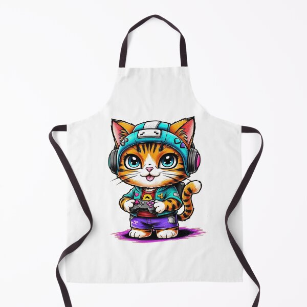Item preview, Kawaii Gamer Cat designed and sold by PinkiPop Studio.
