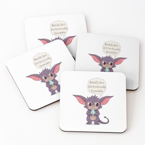 Item preview, Mentally Here, But Emotionally Unavailable – Gremlin Crystal Sticker designed and sold by T. E. Wilder.
