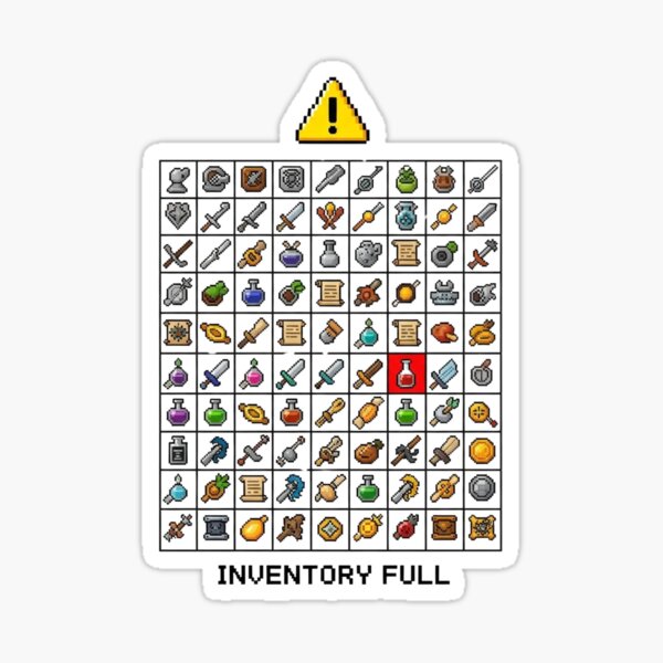Item preview, Inventory Full – Pixel RPG Warning Icon Tote Bag designed and sold by Techitwell.