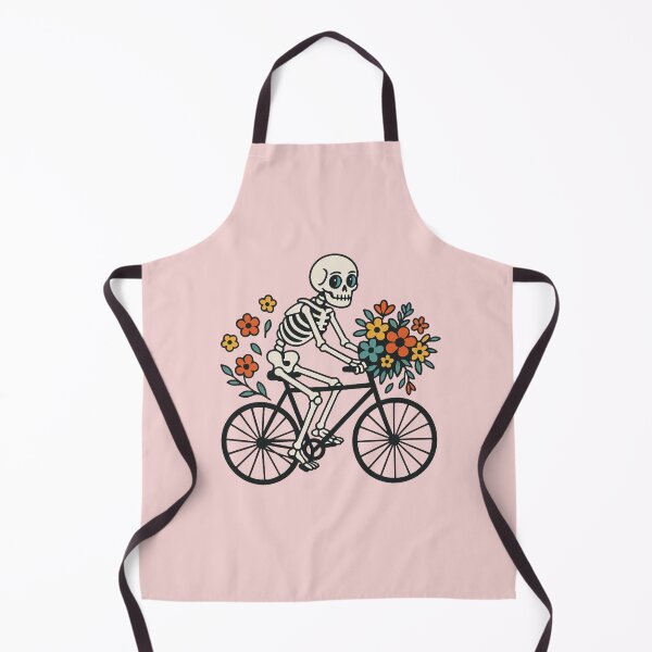 Item preview, Floral Skeleton Riding a Bicycle – Colorful Minimalist Skull Art designed and sold by ColorSplash123.