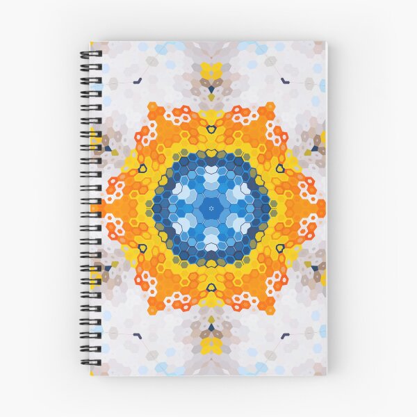 Item preview, Hex Mandala Blue Yellow Orange and White designed and sold by WormholeOrbital.