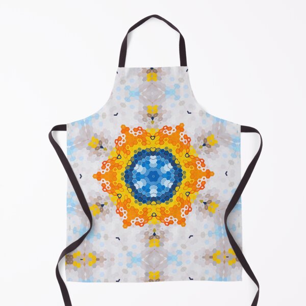 Item preview, Hex Mandala Blue Yellow Orange and White designed and sold by WormholeOrbital.