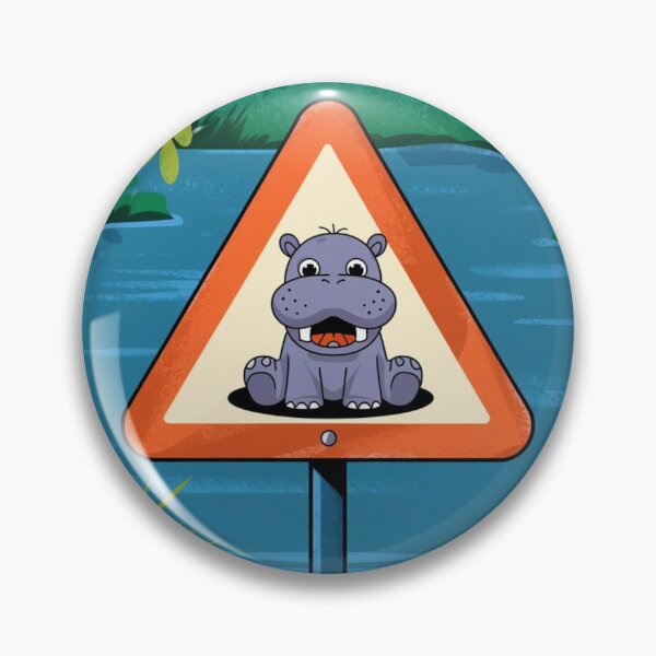 Item preview, Hippo Warning Sign  designed and sold by NeatThingLover.