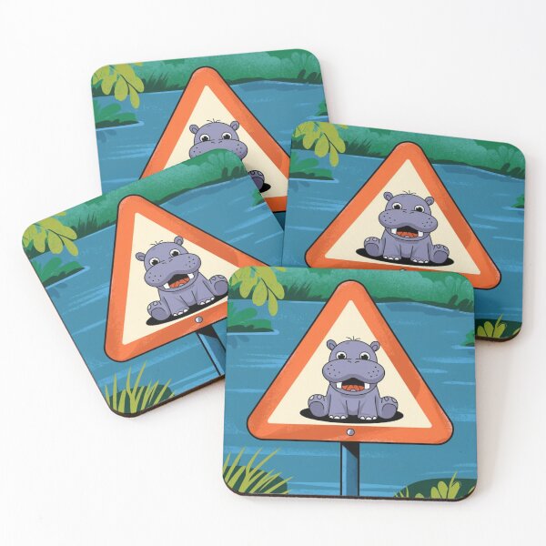 Item preview, Hippo Warning Sign  designed and sold by NeatThingLover.