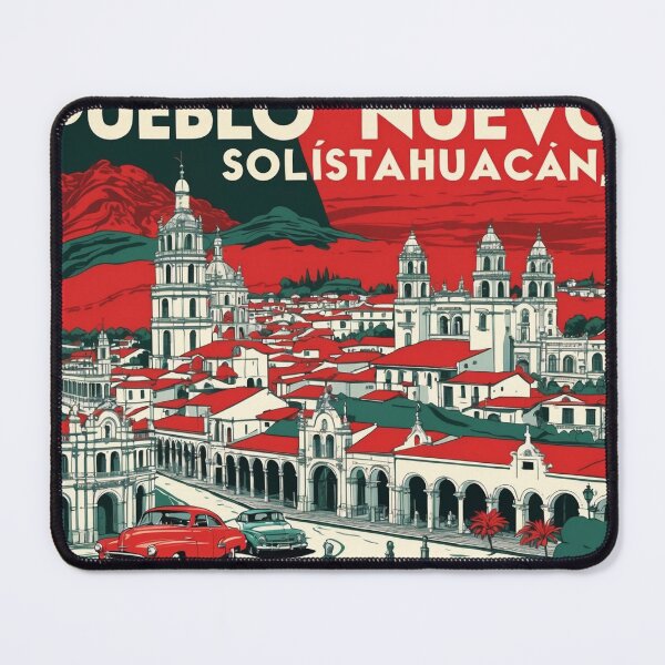 Item preview, Pueblo Nuevo Solistahuacan Chiapas Mexico 1950s Vintage Travel Tourism Map designed and sold by TravelersGems.