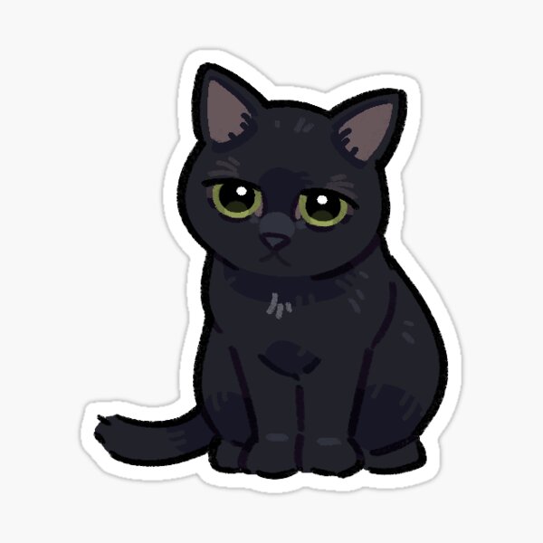 Vista previa del artículo con la obra «Gato negro regordete», diseñado y vendido por marchenvessel.