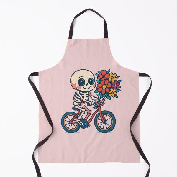 Item preview, Floral Skeleton Riding a Bicycle – Colorful Minimalist Skull Art designed and sold by ColorSplash123.