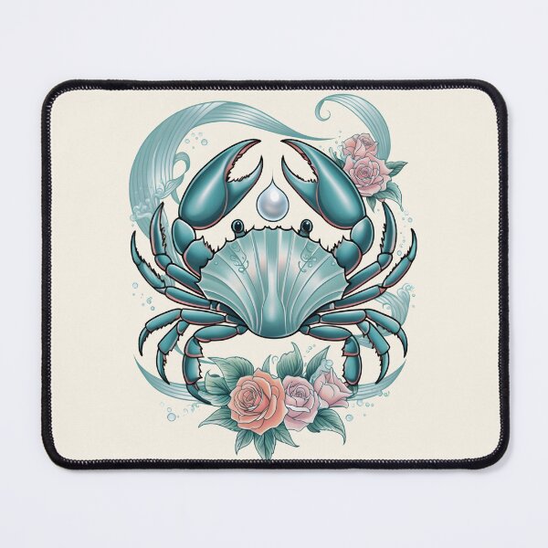 Item preview, Cancer Zodiac Crab – Elegant Pearl & Roses Astrology Art by LaLi Designs designed and sold by LaLi-Designs.