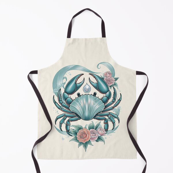 Item preview, Cancer Zodiac Crab – Elegant Pearl & Roses Astrology Art by LaLi Designs designed and sold by LaLi-Designs.