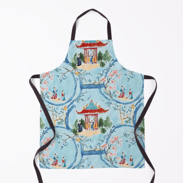 Item preview, Chinoiserie court figures, pagodas, garden watercolor designed and sold by SophieClimaArt.