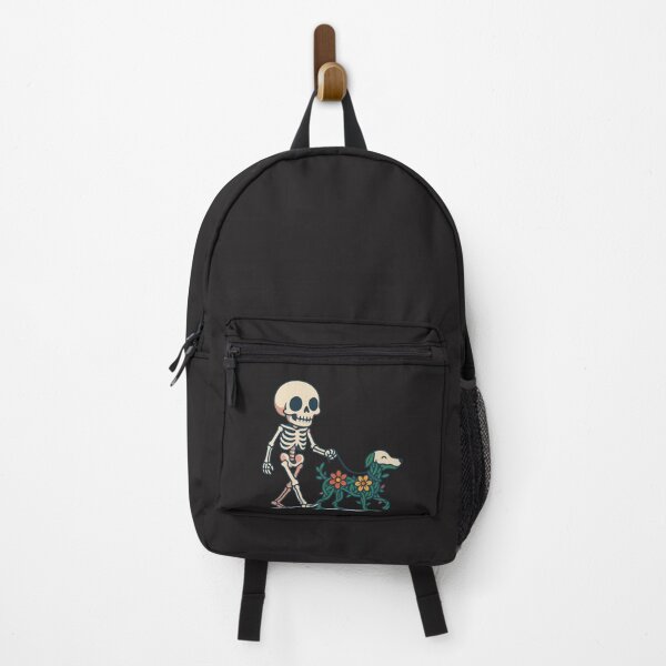 Item preview, Skeleton Walking a Flower Vine Dog – Minimalist Cute Skeleton Art designed and sold by ColorSplash123.