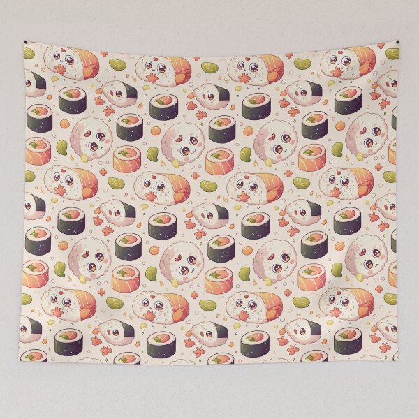 Item preview, Kawaii Sushi Pattern – Crispy Outside, Feelings Inside designed and sold by CaosCreativo-cr.