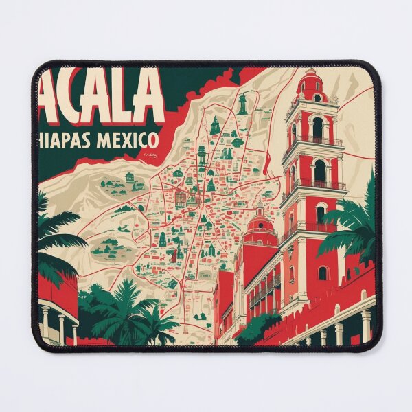Item preview, Acala Chiapas Mexico 1950s Vintage Travel Tourism Map designed and sold by TravelersGems.
