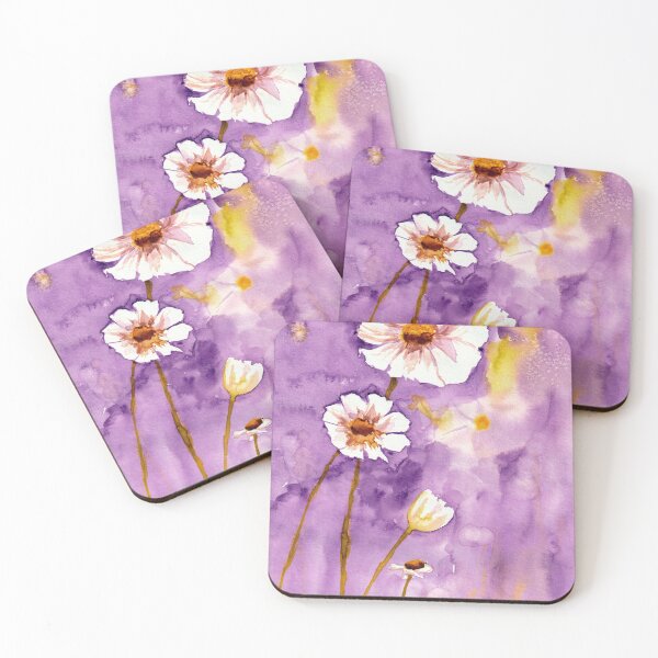 Item preview, Cosmea flowers on a mauve background designed and sold by Cacatuart.