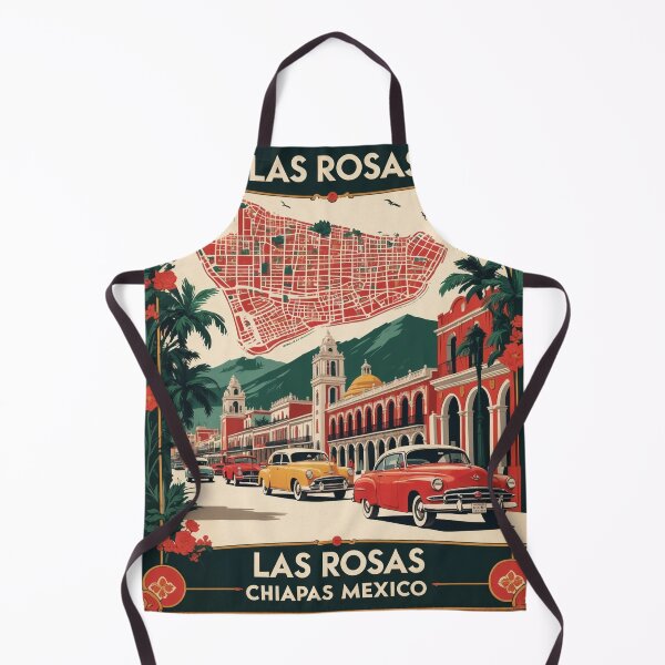 Item preview, Las Rosas Chiapas Mexico 1950s Vintage Travel Tourism Map designed and sold by TravelersGems.