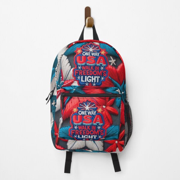 Item preview, One Way USA Walk in Freedom's Light Embroidered Patch Design designed and sold by ArtDesignTp.