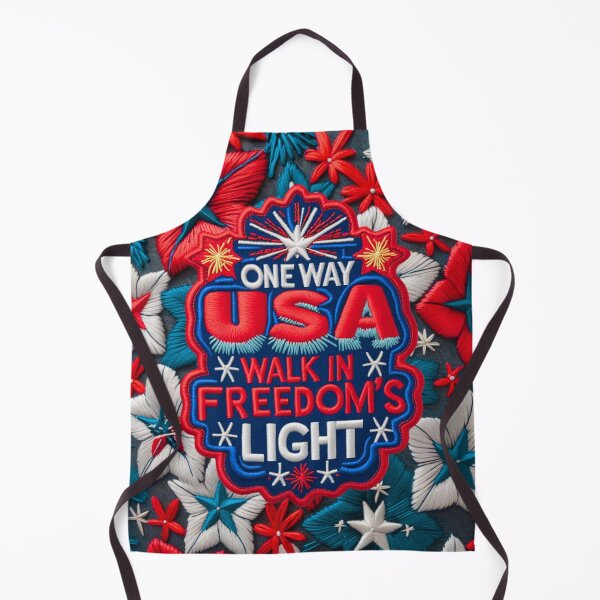 Item preview, One Way USA Walk in Freedom's Light Embroidered Patch Design designed and sold by ArtDesignTp.
