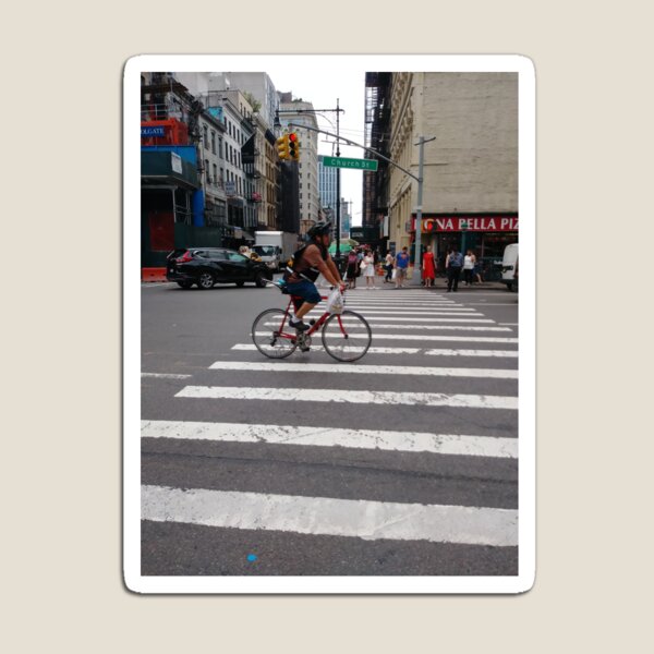 Zebra crossing, New York City, Manhattan, Brooklyn, New York, streets, buildings, pedestrians, #NewYorkCity, #Manhattan, #Brooklyn, #NewYork, #streets, #buildings, #skyscrapers, #cars, #pedestrians Magnet