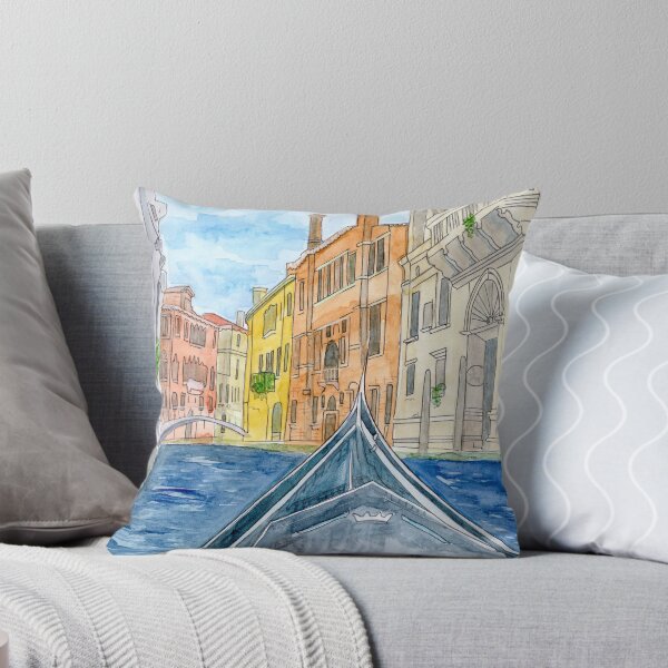 Item preview, Venice Gondola Ride Watercolor Print – Romantic Canal Art from Gondolier View in Italy designed and sold by Kubytovych Studio.