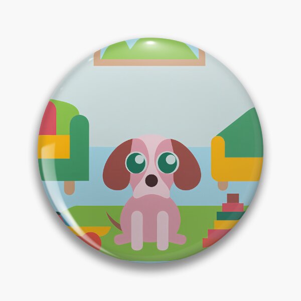 Artikelvorschau, Cartoon-Hund in der Kinderspielzimmer-Szene entworfen und verkauft von ART ATTACK ZONE.