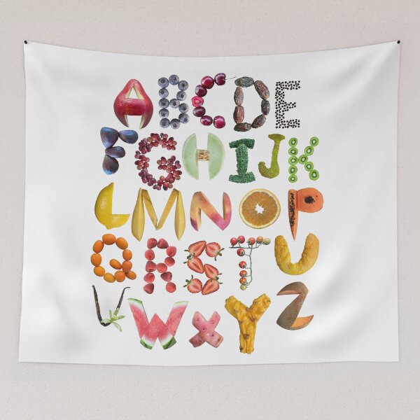 Item preview, Colorful Fruit alphabet art for kids designed and sold by EveryDayDabble.