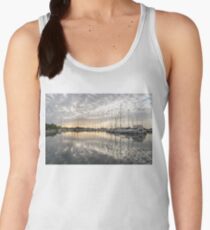 Herringbone Sky Patterns with Boats and Yachts Women's Tank Top