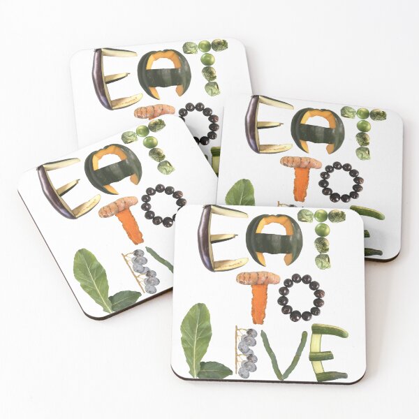 Item preview, Eat to Live - Healthy Fruits & Veggies Colorful & Artsy Food Quote designed and sold by EveryDayDabble.