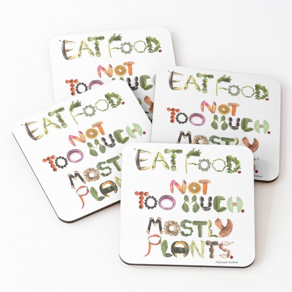 Item preview, Eat food not too much mostly plants - Michael Pollan quote about healthy eating.  designed and sold by EveryDayDabble.